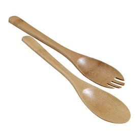 Bamboe Saladelepel en vork 25cm (1 stuk) 