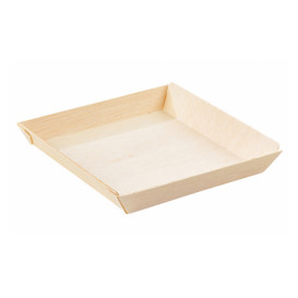 Houten schaal Vierkant 13x13x2cm 500ml (25 stuks)