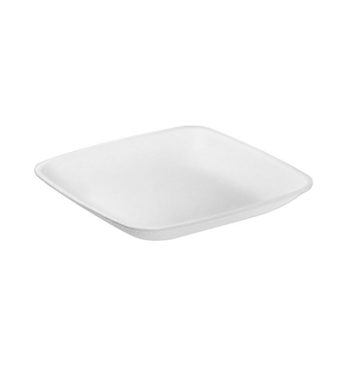 Mini Assiette Canne à Sucre Blanc 6,5x6,5cm (1200 Utés) Mini Assiette Canne à Sucre Blanc 6,5x6,5cm (1200 Utés)