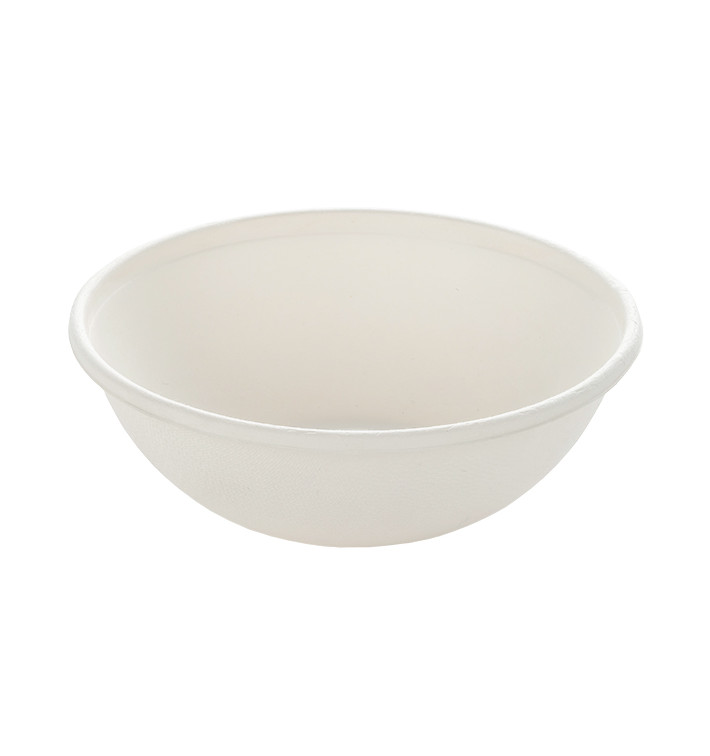 Mini Bol Canne à Sucre Rond Blanc 200ml (500 Utés) Mini Bol Canne à Sucre Rond Blanc 200ml (500 Utés)