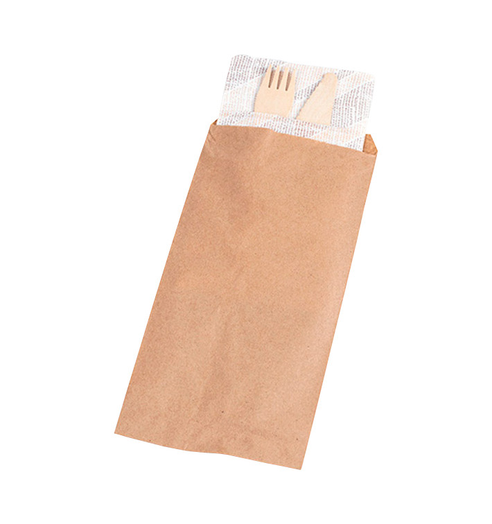 Enveloppe Porte-Couverts Kraft 11x24cm (1000 Utés) Enveloppe Porte-Couverts Kraft 11x24cm (1000 Utés)