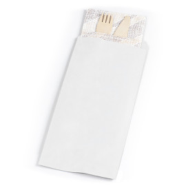 Enveloppe Porte-Couverts Blanc 9x24cm (125 Utés)