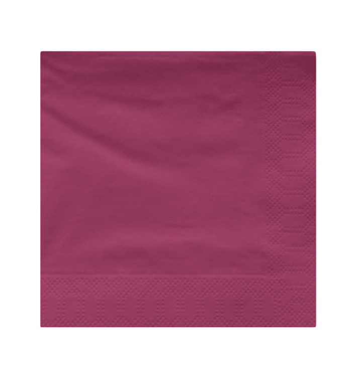 Papieren servet Fuchsia rand 20x20 2C (100 stuks)