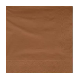 Serviette Papier à Cocktail 20x20cm Marron (100 Utés)