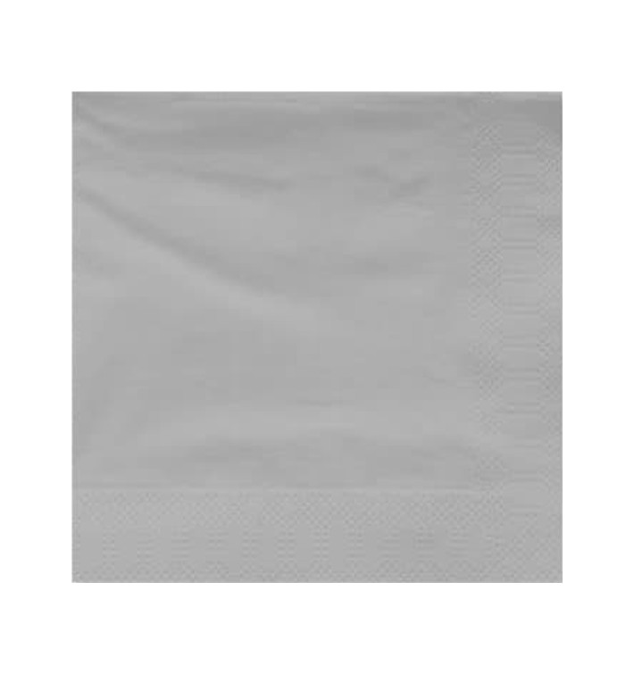 Serviette Papier à Cocktail 20x20cm Gris (100 Utés) Serviette Papier à Cocktail 20x20cm Gris (100 Utés)