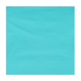 Serviette Papier à Cocktail 20x20cm Turquoise (100 Utés)