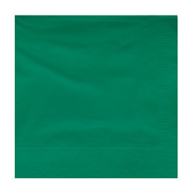 Papieren servet groene rand 25x25cm 2C (200 stuks)