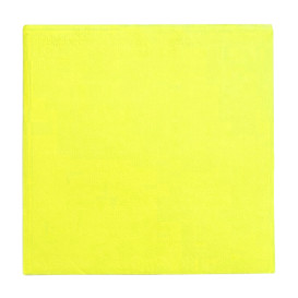 Serviette Papier Double Point 25x25cm Jaune (1400 Utés)