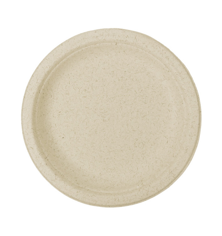 Assiette en Son de Blé Naturel Ø18cm (50 Unités)