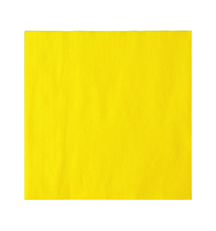 Serviette Papier Jaune 2E Molletonnée 33x33cm (1350 Utés)