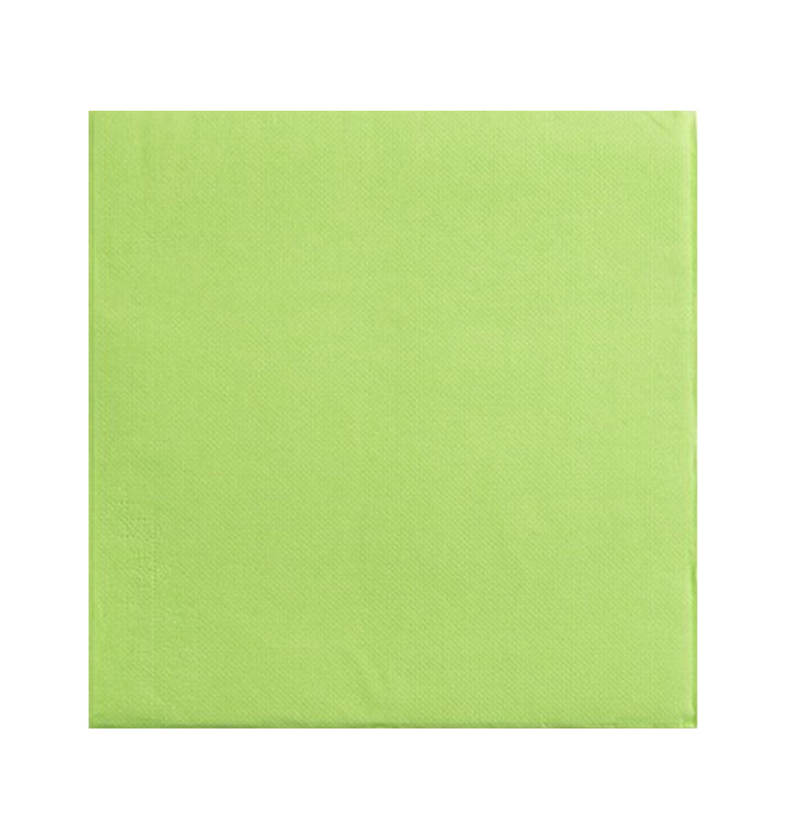 Serviette Papier Pistache 2E Molletonnée 33x33cm (50 Utés)