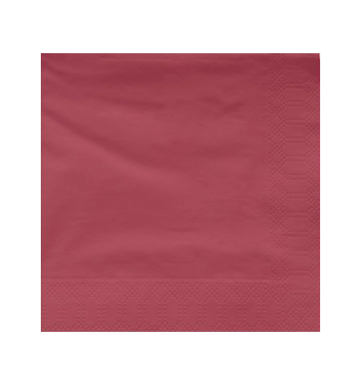 Serviette en Papier Ouate 40x40cm Bordeaux (50 Utés)