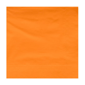 Papieren servet oranje rand 40x40cm (1200 stuks)