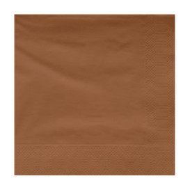 Papieren servet bruine rand 40x40cm (1200 stuks)