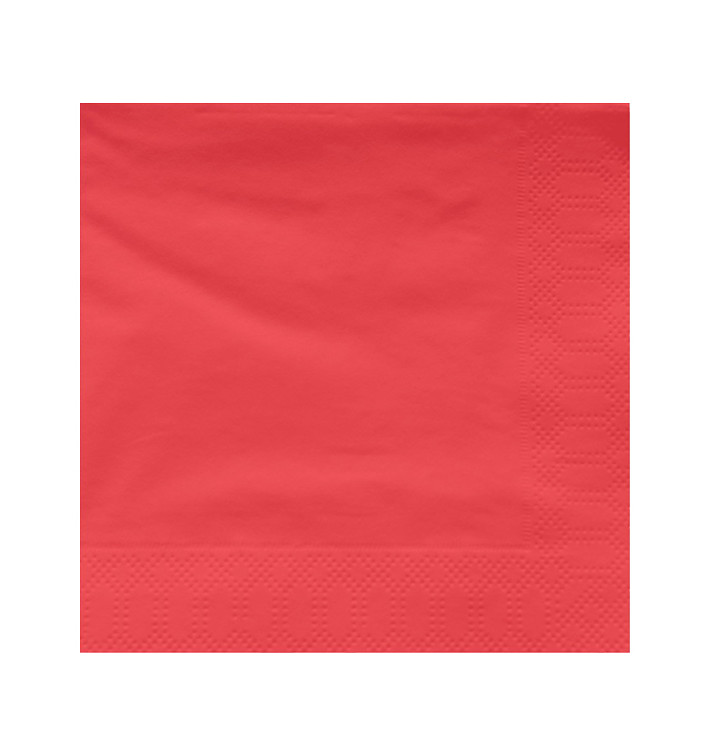 Serviette en Papier Ouate 40x40cm Rouge (1200 Utés)