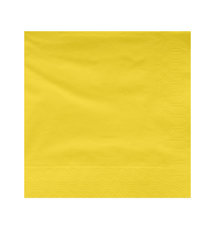 Papieren servet gele rand 40x40cm (1200 stuks) Papieren servet gele rand 40x40cm (1200 stuks)