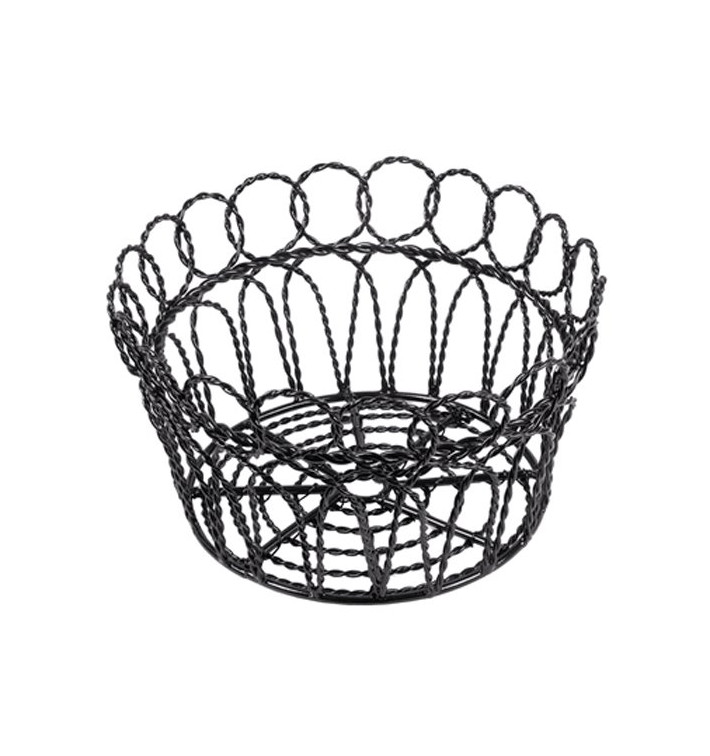Stalen ronde mand zwart Ø19x10cm (1 stuk) Stalen ronde mand zwart Ø19x10cm (1 stuk)