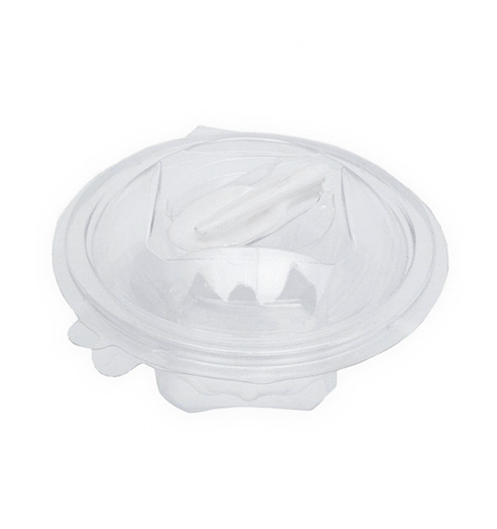 Plastic saladekom APET Rond vormig met lepel 500ml Ø15,6cm (60 stuks) Plastic saladekom APET Rond vormig met lepel 500ml Ø15,6cm (60 stuks)