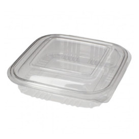 Plastic scharnierende Deli-Container PET Vierkant 250ml (100 stuks) 