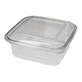 Plastic scharnierende Deli-Container PET Vierkant 750ml (100 stuks) 