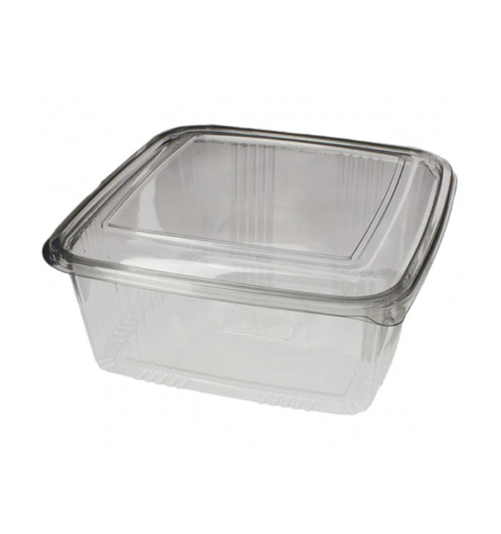 Coque Carrée avec charnière PET 2000ml (50 Utés) Coque Carrée avec charnière PET 2000ml (50 Utés)