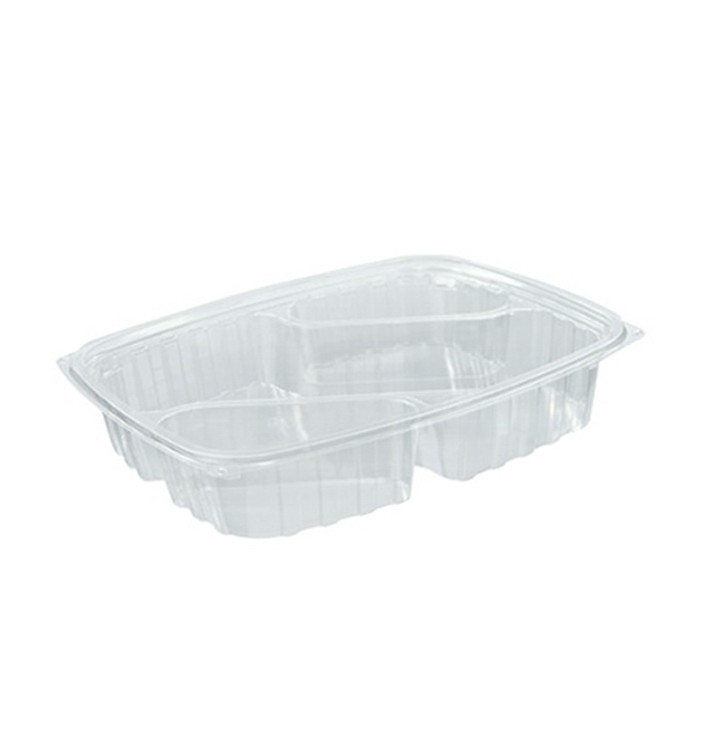 Récipient en Plastique OPS "ClearPac" 3 C. Diagonale Transp. 887ml (252 Utés)