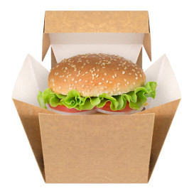 Boîte à Hamburger Gourmet Kraft 13x13x13cm (25 Utés)