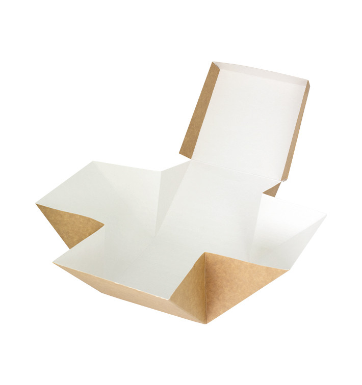 Gourmet Hamburger Doos Kraft 13x13x13cm (25 Stuks) Gourmet Hamburger Doos Kraft 13x13x13cm (25 Stuks)