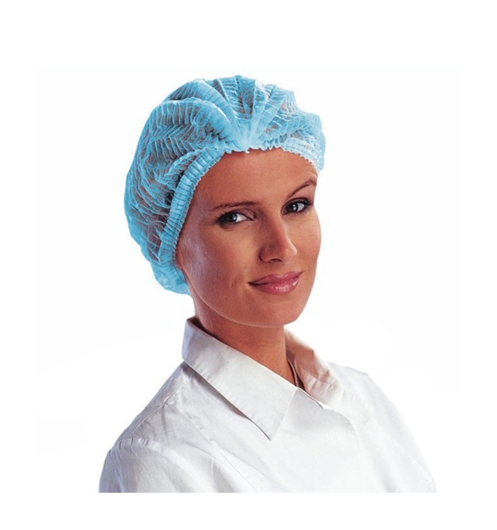 Wegwerp haarnetje PP blauw 2 rubber Ø53cm (1.000 stuks) Wegwerp haarnetje PP blauw 2 rubber Ø53cm (1.000 stuks)