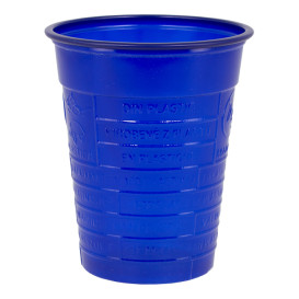 Plastic PS beker donkerblauw 200ml Ø7cm (50 stuks)
