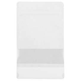 Sac DoyPack avec fermeture et fenêtre Blanc 12+6x20cm (50 Utés)