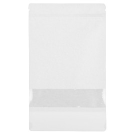 Sac DoyPack avec fermeture et fenêtre Blanc 16+8x26cm (50 Utés)