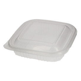 Plastic scharnierende Deli-Container microgolfbaar PP Vierkant 250ml (100 stuks) 