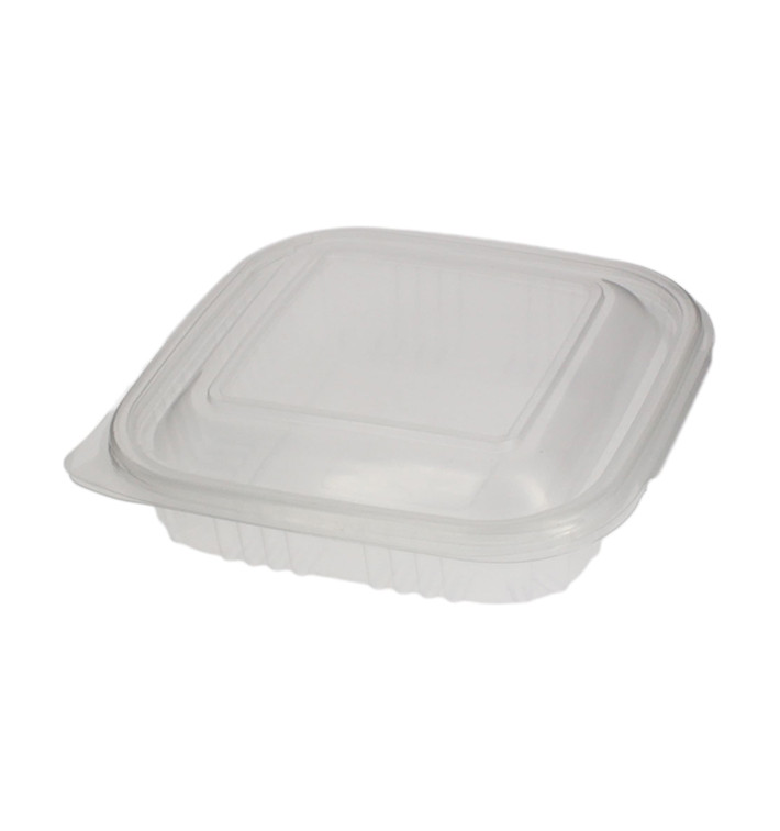 Plastic scharnierende Deli-Container microgolfbaar PP Vierkant 250ml (100 stuks) 