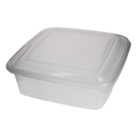 Plastic scharnierende Deli-Container microgolfbaar PP Vierkant 1500ml (50 stuks) 