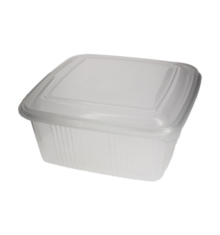 Coque Carrée avec charnière PP 2000ml (200 Utés) Coque Carrée avec charnière PP 2000ml (200 Utés)