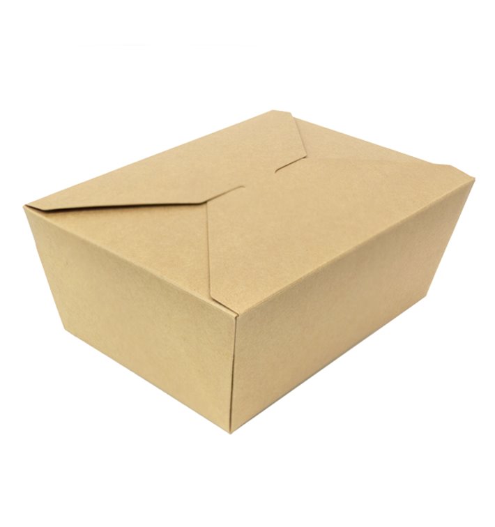 Papieren take-out Container "American" Naturel 21,7x21,7x6cm 2910ml (140 stuks) 