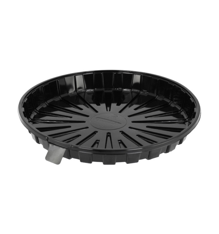 Plastic Cakeplak Container APET Zwart Ø28,5cm (120 Stuks) Plastic Cakeplak Container APET Zwart Ø28,5cm (120 Stuks)