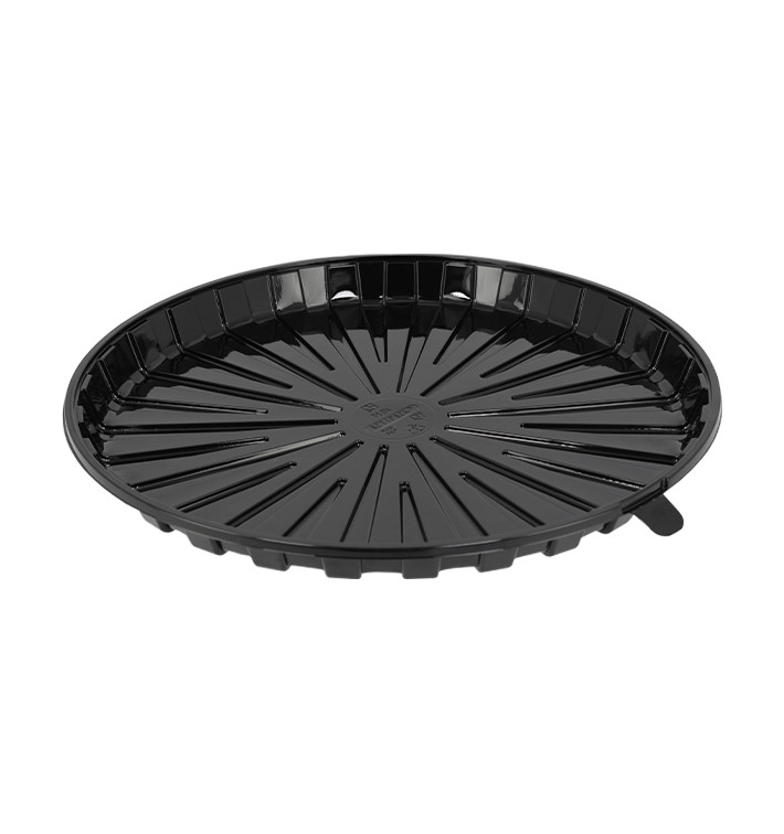 Plastic Cakeplak Container APET Zwart Ø31cm (15 Stuks) Plastic Cakeplak Container APET Zwart Ø31cm (15 Stuks)