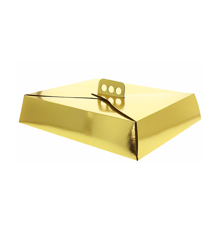 Papieren cake doosje Vierkant goud 23,5x30x8cm (100 stuks) Papieren cake doosje Vierkant goud 23,5x30x8cm (100 stuks)