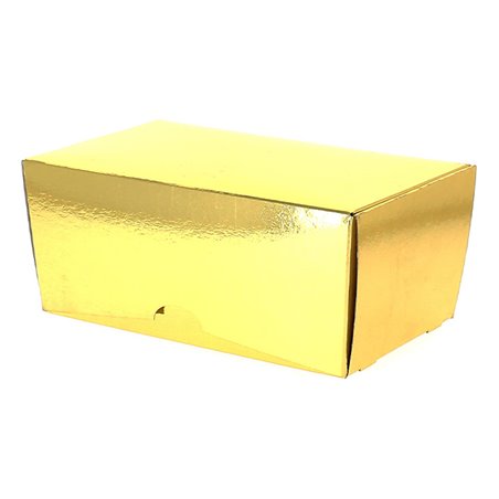 Papier bakkerij doos goud 15x9x6,5cm 500g (100 stuks) 