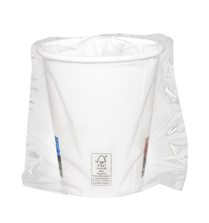 Verpackt kartonnen beker 9 Oz/280ml Wit Ø8,1cm (480 stuks) Verpackt kartonnen beker 9 Oz/280ml Wit Ø8,1cm (480 stuks)