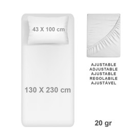 Kit Housse Matelas + Oreiller en Non tissé SMS 130x230cm (1 Uté)