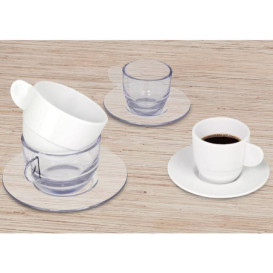 Tasse Réutilisable SAN “Expresso” Blanc 80ml (6 Utés)