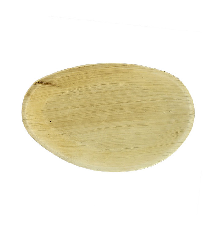 Assiette Ovale en Feuilles de Palmier 19x12cm (10 Unités) Assiette Ovale en Feuilles de Palmier 19x12cm (10 Unités)