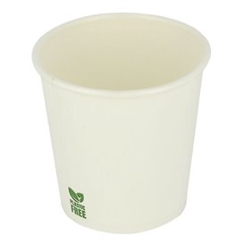 Gobelet en Carton sans Plastique 4Oz/120ml Blanc Ø6,2cm (100 Unités)