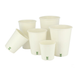 Gobelet en Carton sans Plastique 14 Oz/420ml Blanc Ø9cm (1.000 Utés)