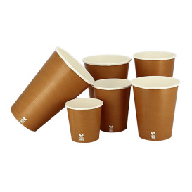 Gobelet en Carton sans Plastique 14 Oz/420ml "Caramel" Ø9cm (50 Unités)