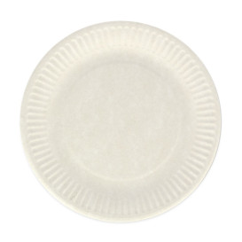 Assiette en Papier Blanc Biodégradable Ø18cm (100 Unités)