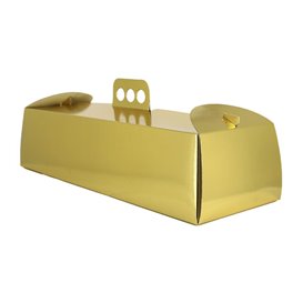 Papieren cake doosje gemetalliseerd goud Rechthoekige vorm Swisse Roll 16x44x10,5cm (100 stuks)